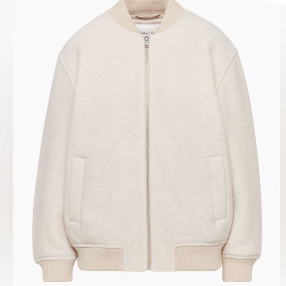 Aritzia Wilfred Free Stable Merino Wool Jacket in Cream Size Medium
